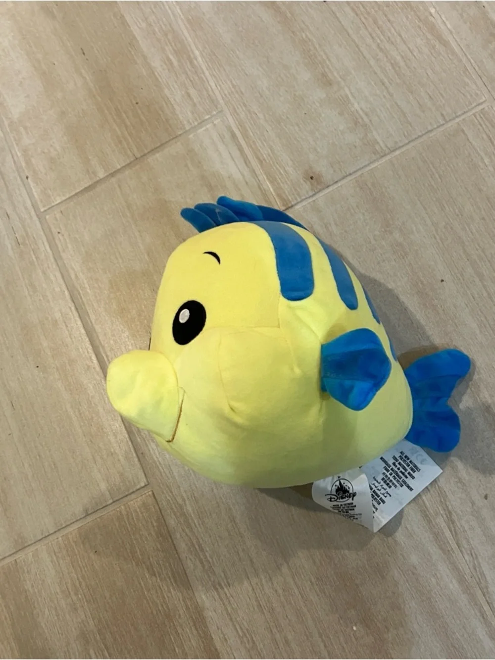 Disney Flounder Plush - Yellow and Blue Soft Toy
